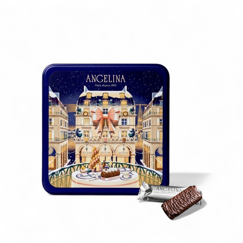 Angelina Crispy Crepes with Milk Chocolate Christmas Square Box