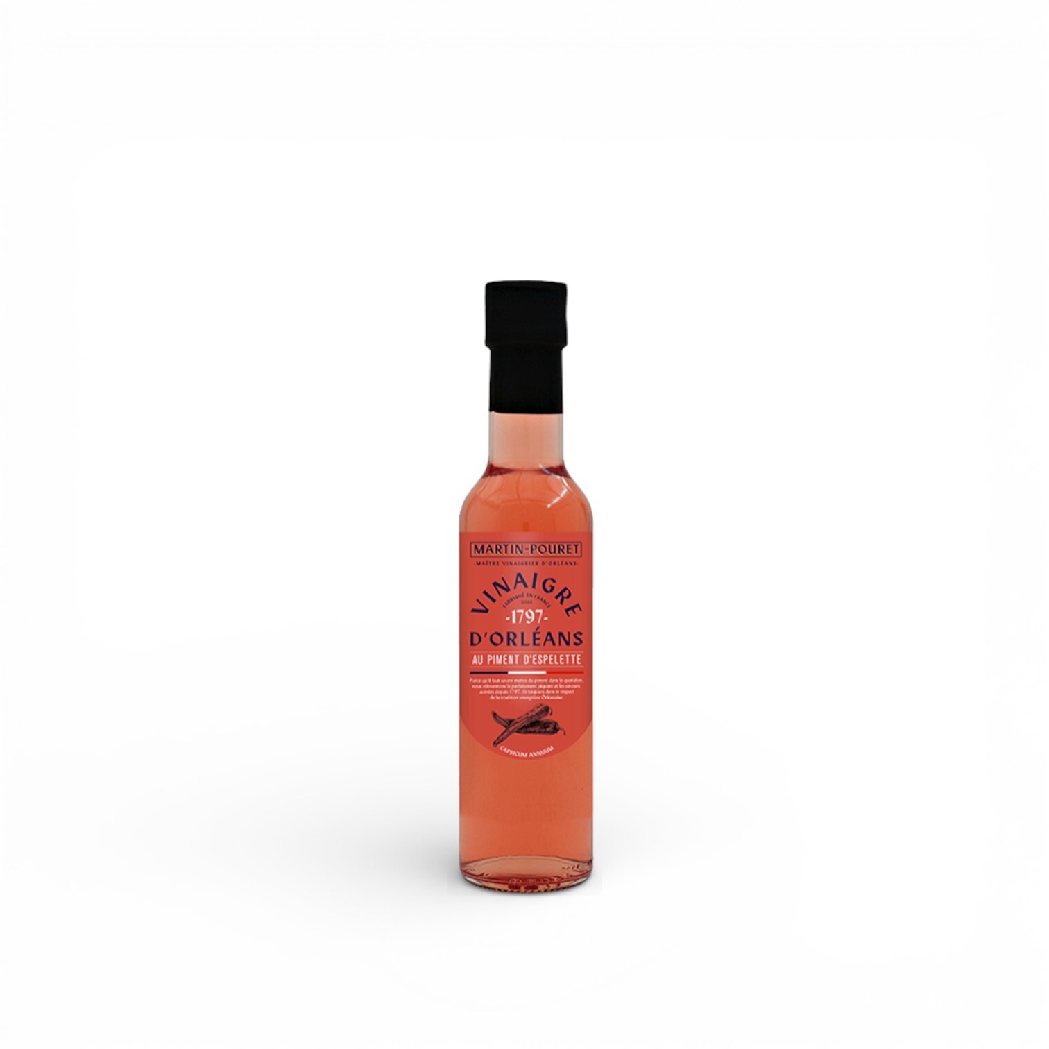 Martin-Pouret White Wine Vinegar with Espelette Chili Pepper AOP