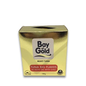 Bay of Gold Tuna Big Flakes in Olive Oil with Chili