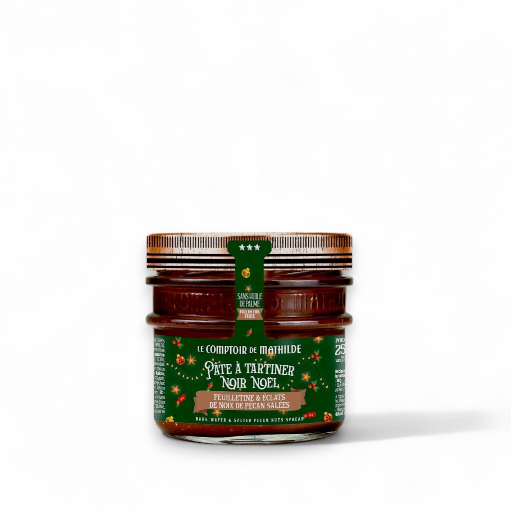 Comptoir de Mathilde Christmas Dark Hazelnut Wafer &  Salted Pecan Nuts Spread