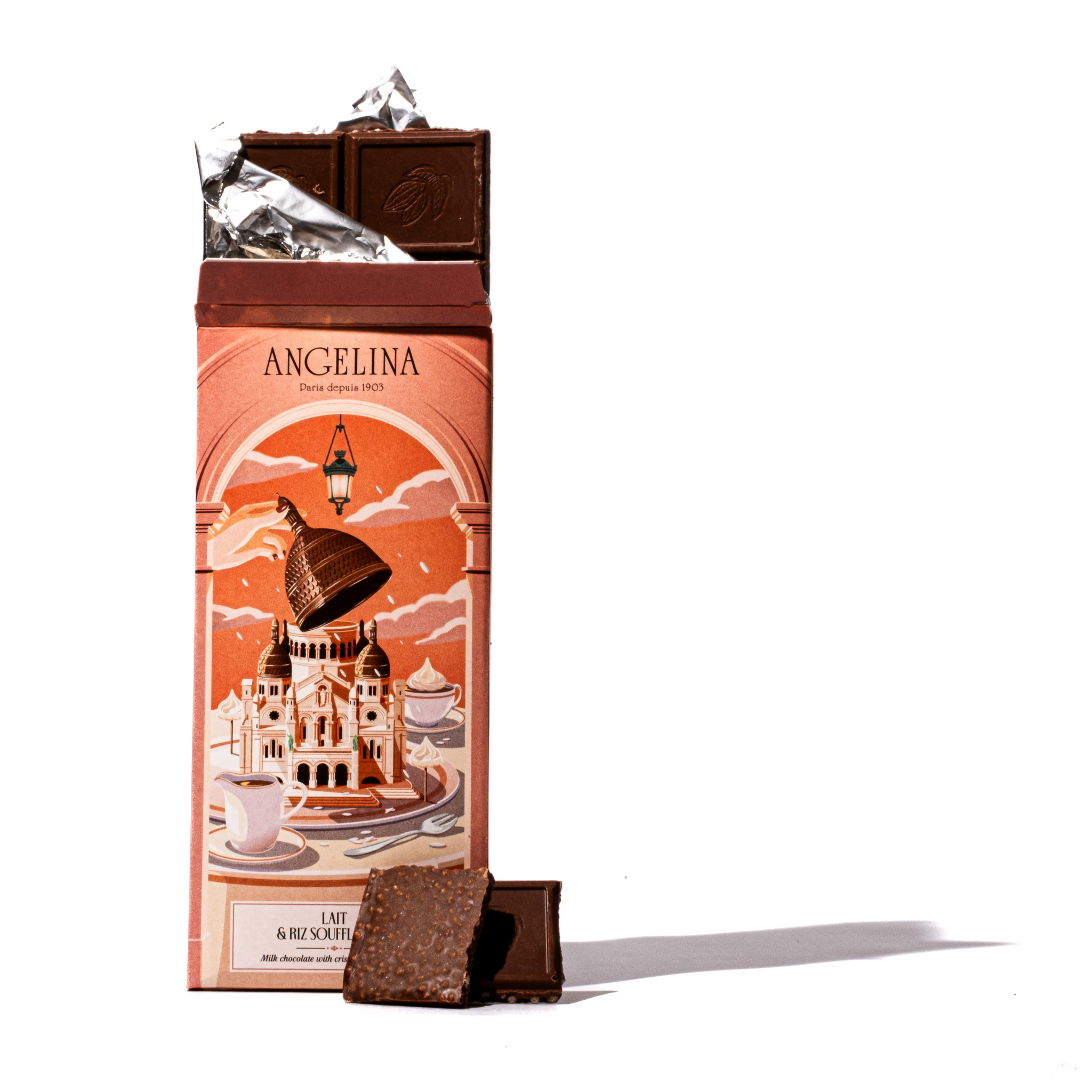 Angelina Organic Crispy Rice Milk Chocolate Bar