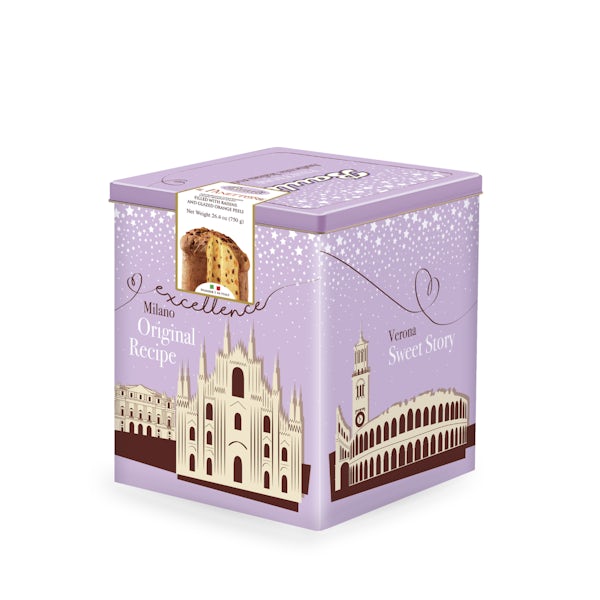 Picture 1 - Bauli Panettone in Collectible Square Metal Tin