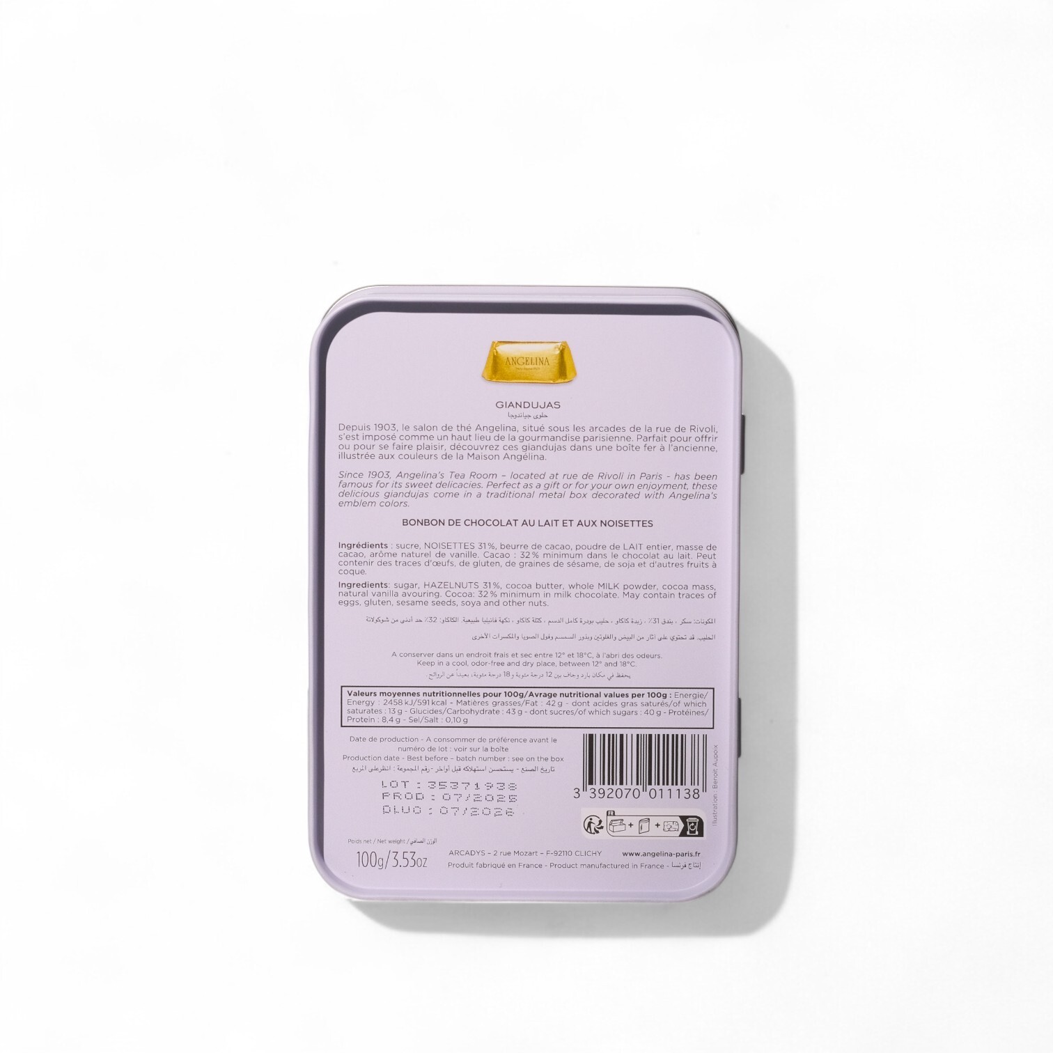 Thumbnail 2 - Angelina Tin Box of Mini Giandujas